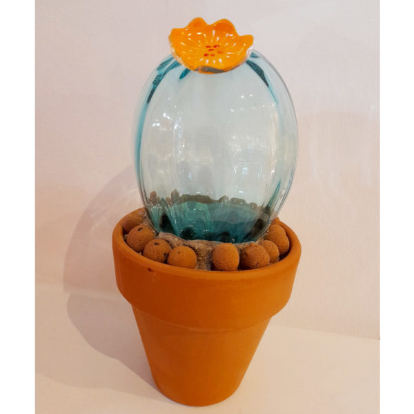 Cactus en verre soufflé à la canne