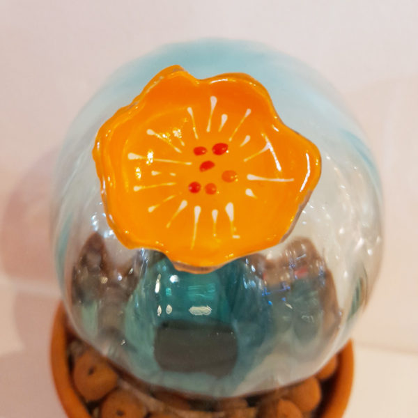 Cactus en verre soufflé à la canne