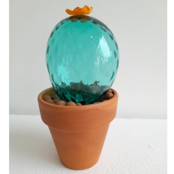 Cactus en verre soufflé à la canne