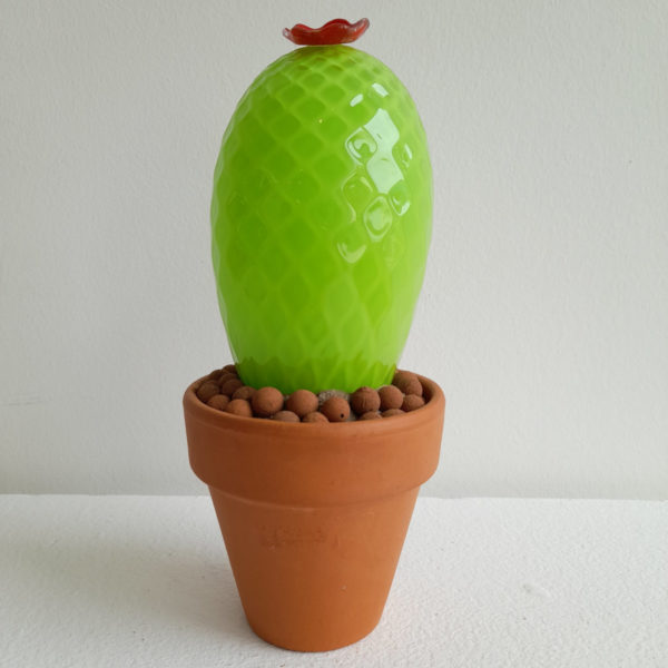 Cactus en verre soufflé à la canne