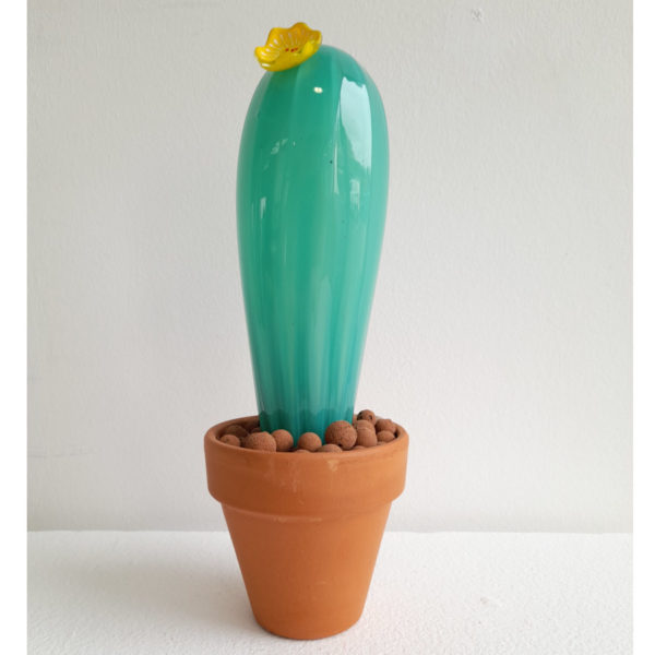 Cactus en verre soufflé à la canne