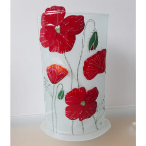 lampe en verre rouge coquelicot